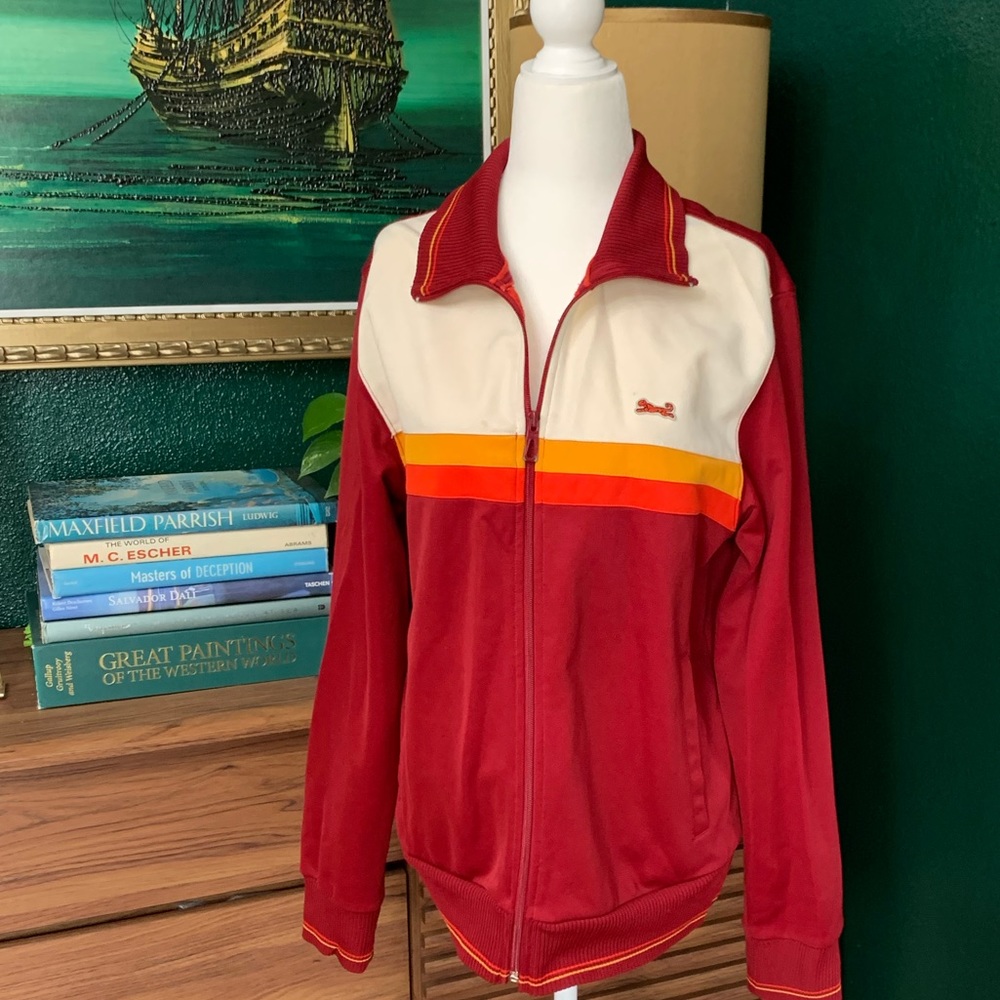 Vintage 1970s Le Tigre zip front track jacket
